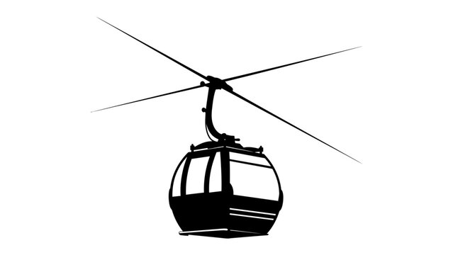 Cable Car Ascent: A graphic illustration depicts a modern cable car suspended by a sturdy cable, ready to ascend against a clean backdrop.