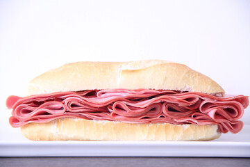 Sandwich, bologna, bread, Sao Paulo, Brazil. © AGB Photo Library