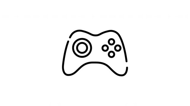Game Controller Animated Icon With Alpha Channel. Video Gaming, Entertainment, And Interactive Play Motion Graphic. Dual Color Background. On Transparent Background