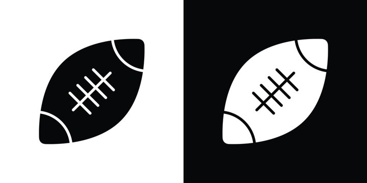 Rugby icon flat design concept in black