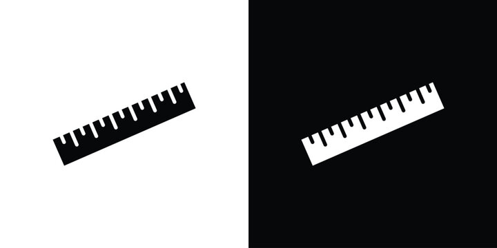 Ruler icon flat design concept in black