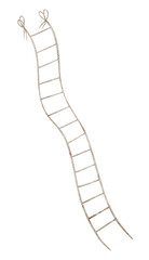 Ladder watercolor illustration. Rope ladder isolated on background. Nautical climbing element for adventure themes, marine artwork and decorative design projects. © Alisles