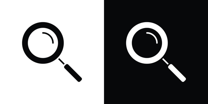 Search icon flat design concept in black