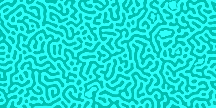 seamless pattern blue and green stripes turing lines organic  reaction diffusion paper ornament decor curve space skin texture wallpaper.
