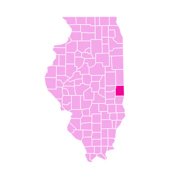 Edgar County highlighted in red on Illinois state map
