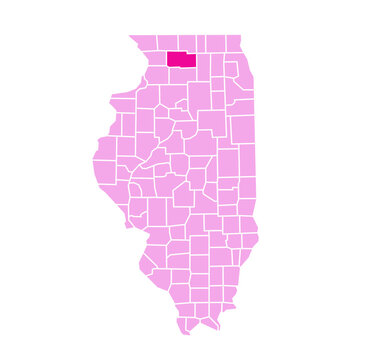 Ogle County highlighted in red on Illinois state map
