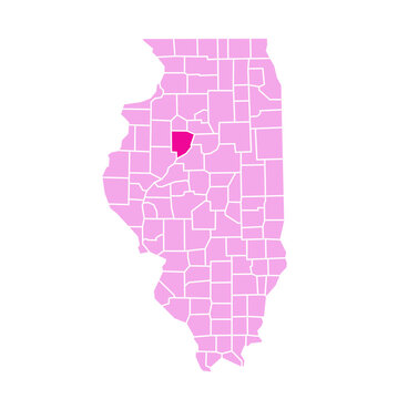 Peoria County highlighted in red on Illinois state map