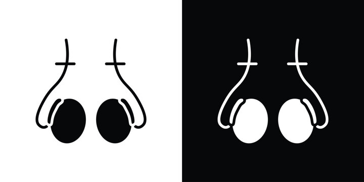 Vasectomy icon flat design concept in black