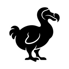 Dodo Bird Icon, Black Silhouette, Animal Illustration, Wildlife Graphic isolated on White Background © LIPI