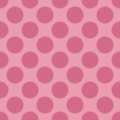 Seamless polkadot pattern with pink dots on soft pink background. © Cyrilla