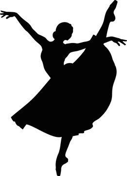 Silhouette of a ballet dancer in graceful pose.