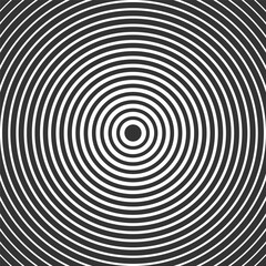 Naklejka premium Black and white concentric circle. Sonar or sound wave ring