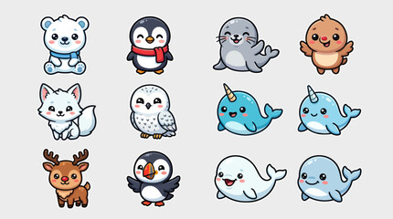 Cute arctic animal characters collection © FulloPanjang