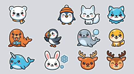 Cute arctic animal characters collection © FulloPanjang