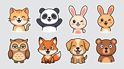 Fototapeta premium Cute cartoon animals collection