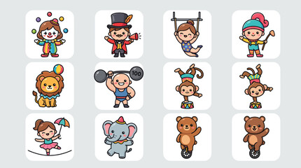 Cute cartoon circus characters collection © hartanto