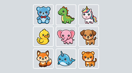 Cute cartoon animals collection © geol