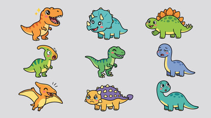 Cute cartoon dinosaur collection © hartanto
