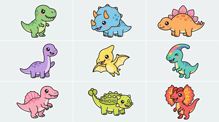 Cute cartoon dinosaur collection © hartanto