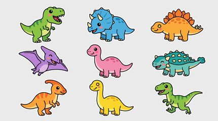 Cute cartoon dinosaurs collection © hartanto