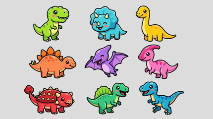 Cute cartoon dinosaurs collection © hartanto
