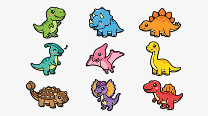 Cute cartoon dinosaurs set © hartanto