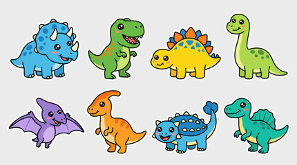 Cute cartoon dinosaurs illustration © hartanto