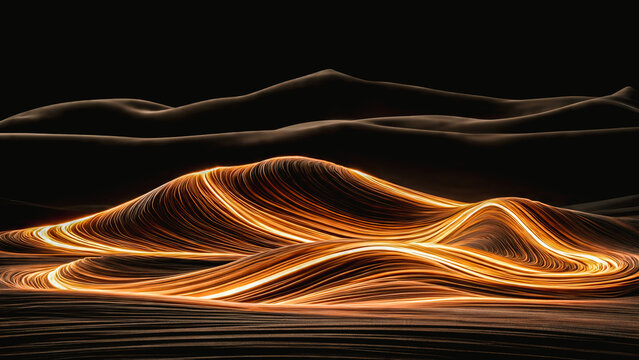 Ligne lumineuses dans l&eacute; desert