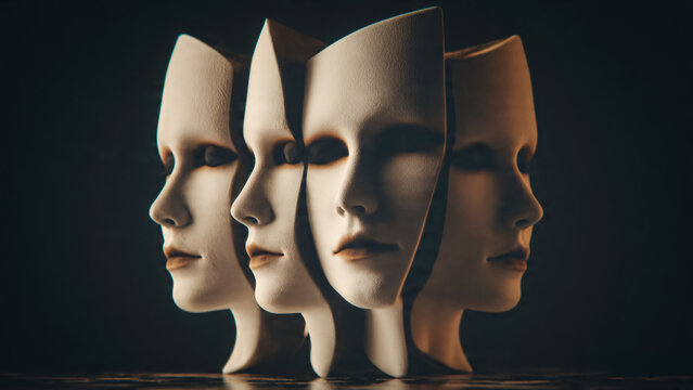 Masques, visages de mannequin