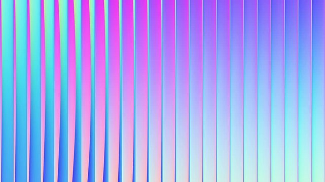 Soft flowing gradient behind ribbed glass create calm abstract motion. Pastel neon refracted waves sliding through textured glass ridges blending pastel tones into dynamic motion. Seamless loop. 4K