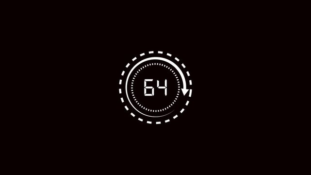 Round circle progress loading bar icon animation on black background.loading scale and percentage