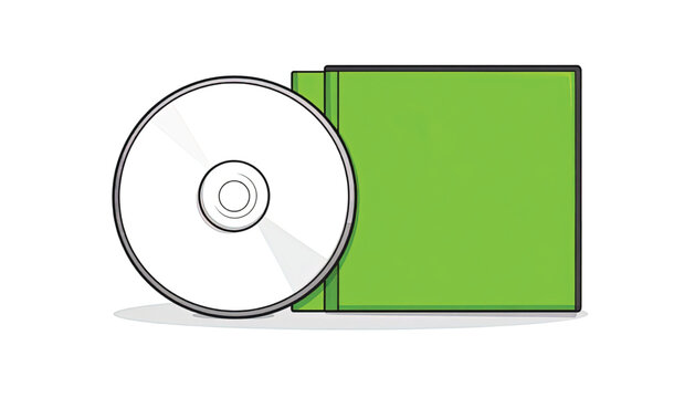 Green CD case with white disc.