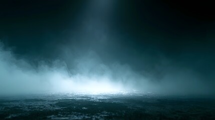 Obraz premium A dramatic and moody dark backdrop featuring mystical fog ethereal light and sparkling reflections creating smooth gradients