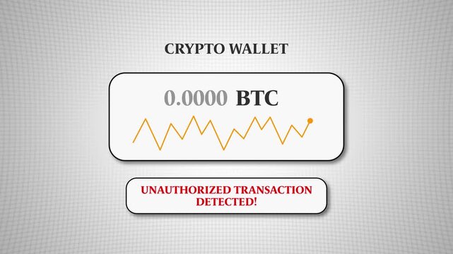 Cryptocurrency wallet hacked and drained to zero by hackers in an unauthorized transaction, crypto theft and scam alert