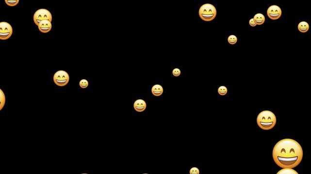 Happy emoji day floating in a dark void symbolizing joy and positive emotions perfect for social media and digital communication backgrounds
