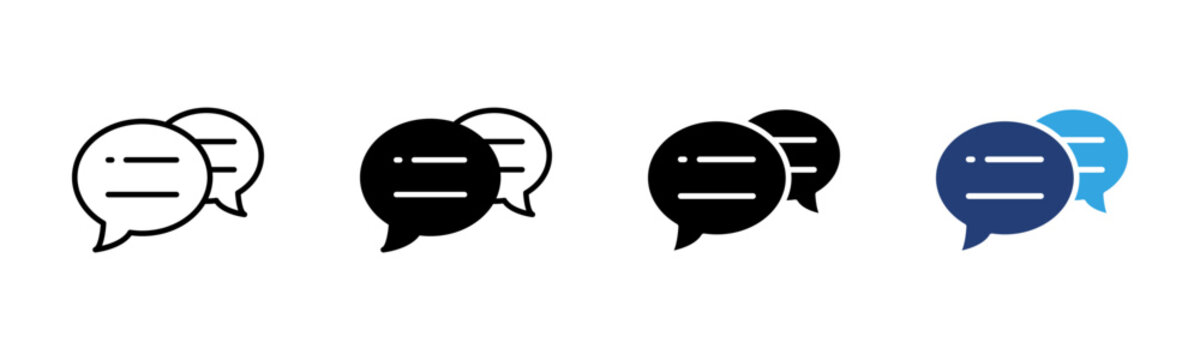 Chat Communication icon set multiple style collection