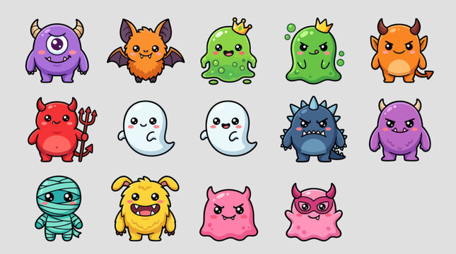Cute cartoon monster collection