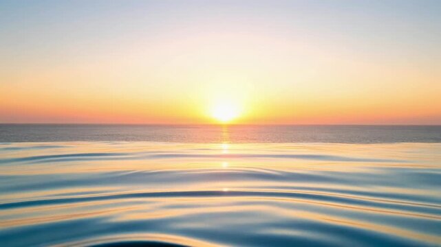 Golden reflections dancing across sea ripples revealing expansive ocean scenery in cinematic motion