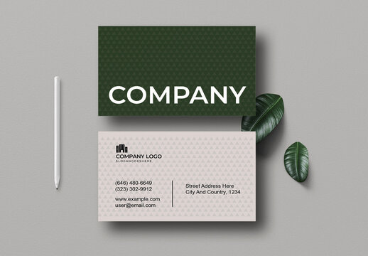 Minimal Green Business Card Layout