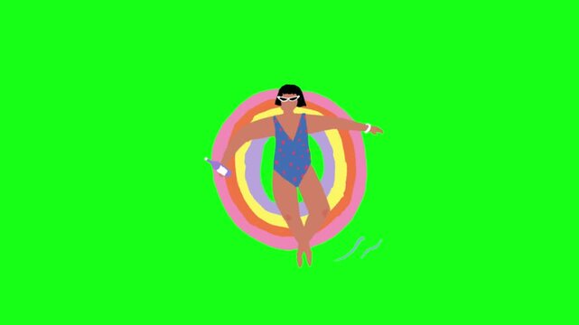  Animated People Swimming Front Crawl Stroke Green Screen