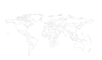 Fototapeta premium world map horizontal Outline 01 illustration image graphic for design projects presentations digital media marketing visuals professional commercial c
