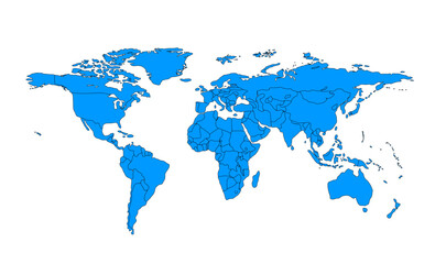 Fototapeta premium Modern Outlined worldmap for horizontal 03 illustration image graphic for design projects presentations digital media marketing visuals professional c