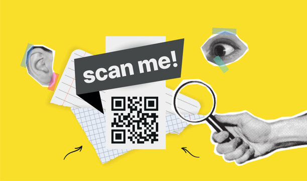 Button with hand and bell for subscription. Halftone hands collection. Trendy halftone collage man hand element. Vector
