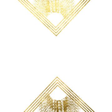 Triangle, angle, border gold art deco PNG. Luxury Wedding Invitation Gold Frame PNG. Geometric gold frame line art. Art Deco gold frame line geometric transparent background. Decorative vintage frame.