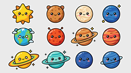 Cute celestial bodies icons © Iyan