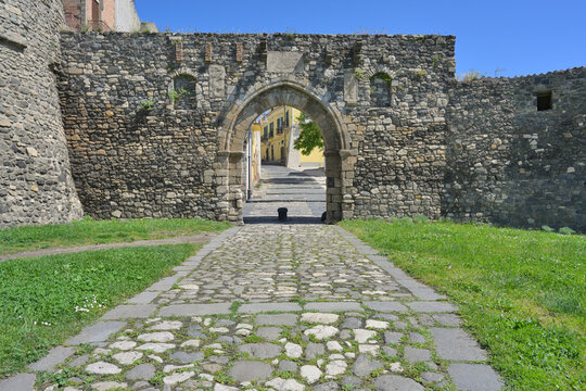 Melfi Venosina Gate, Porta Venosina, stone archway leading to historic town. Basilicata, Italy