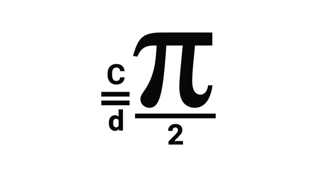 Mathematical symbol pi divided by two with fraction c over d.