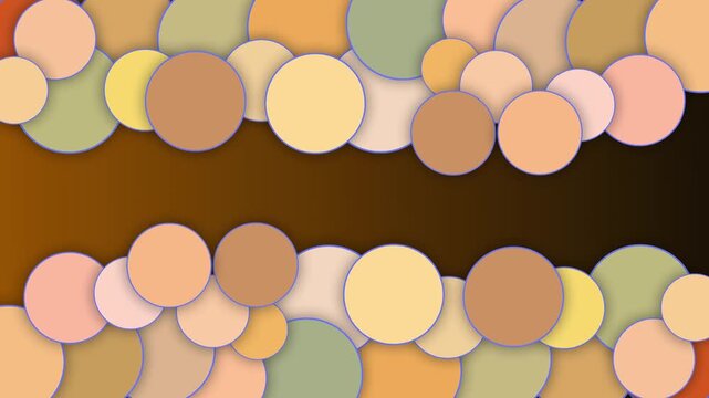 Background overlapping circles forming two horizontal bands minimal abstract geometric pattern animation
