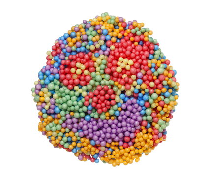 colorful circle styrofoam balls in shape face background and texture, foam pattern, concept color blindness