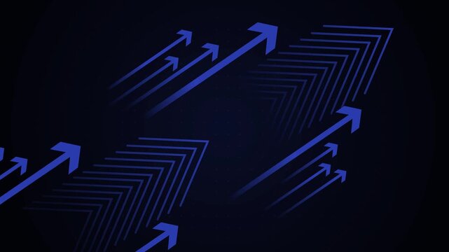 Abstract background with multiple upward arrows and chevron patterns creating a sense of growth and movement animation